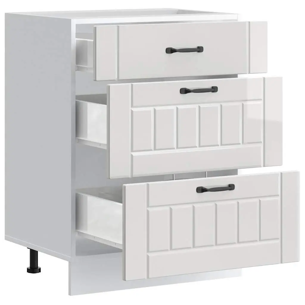 White Kitchen Base Cabinet with Adjustable Feet