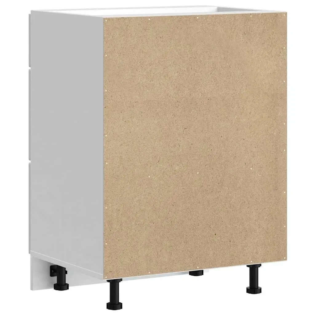 Kitchen Base Cabinet White Storage Cupboard Engineered Wood Adjustable Feet