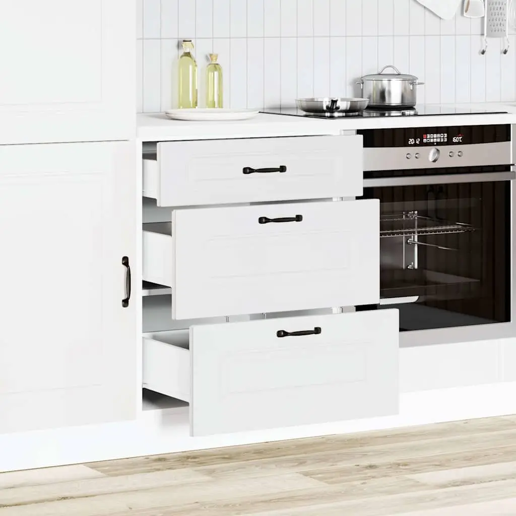 Kitchen Base Cabinet White Storage Cupboard Engineered Wood Adjustable Feet