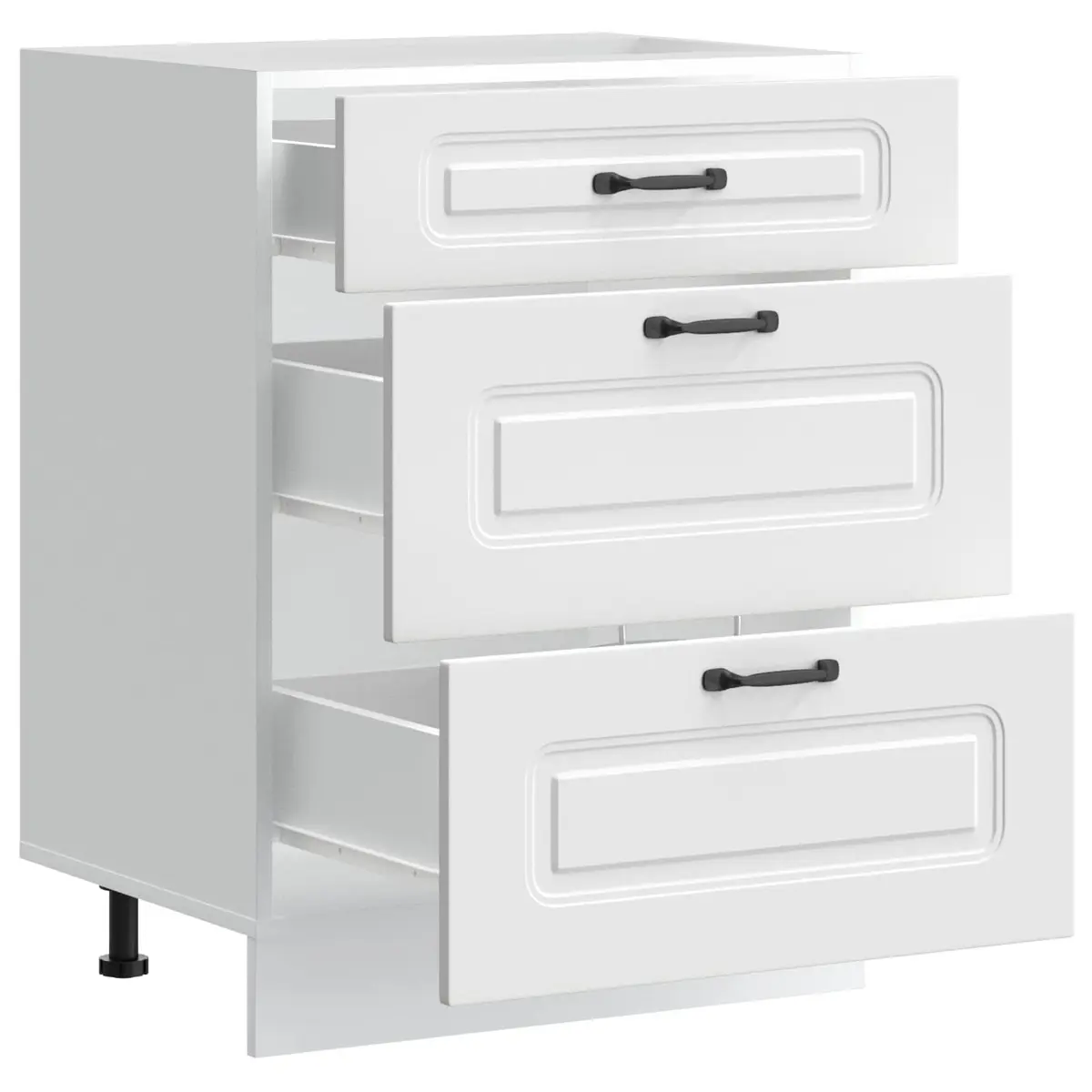 Kitchen Base Cabinet White Storage Cupboard Engineered Wood Adjustable Feet