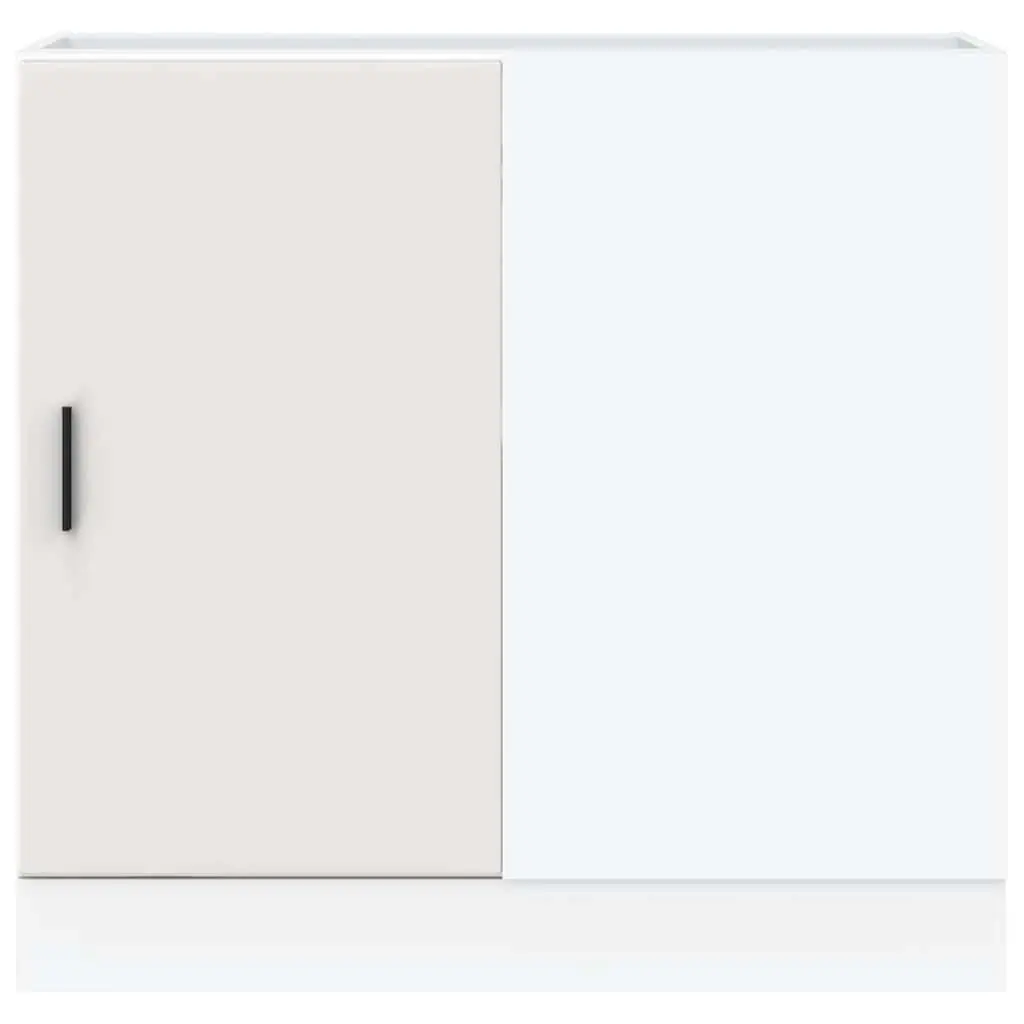 Engineered Wood Kitchen Base Cabinet, White Finish
