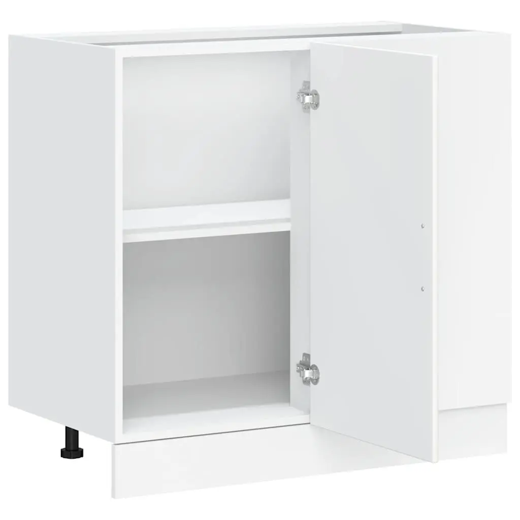 Engineered Wood Kitchen Base Cabinet, White Finish
