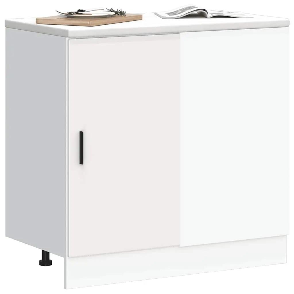 Engineered Wood Kitchen Base Cabinet, White Finish