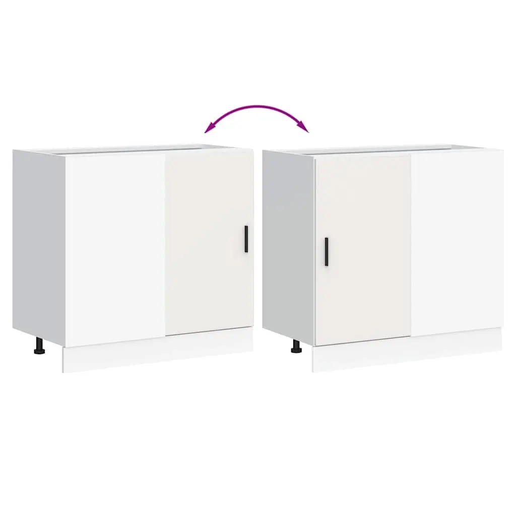 Engineered Wood Kitchen Base Cabinet, White Finish