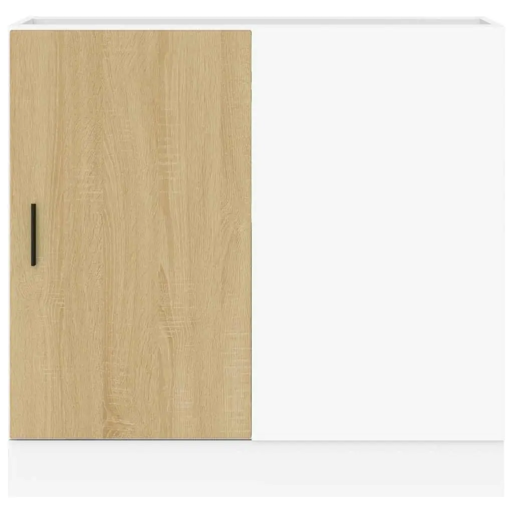 Kitchen Base Cabinet Brown Engineered Wood Storage Cupboard Sink Unit Furniture