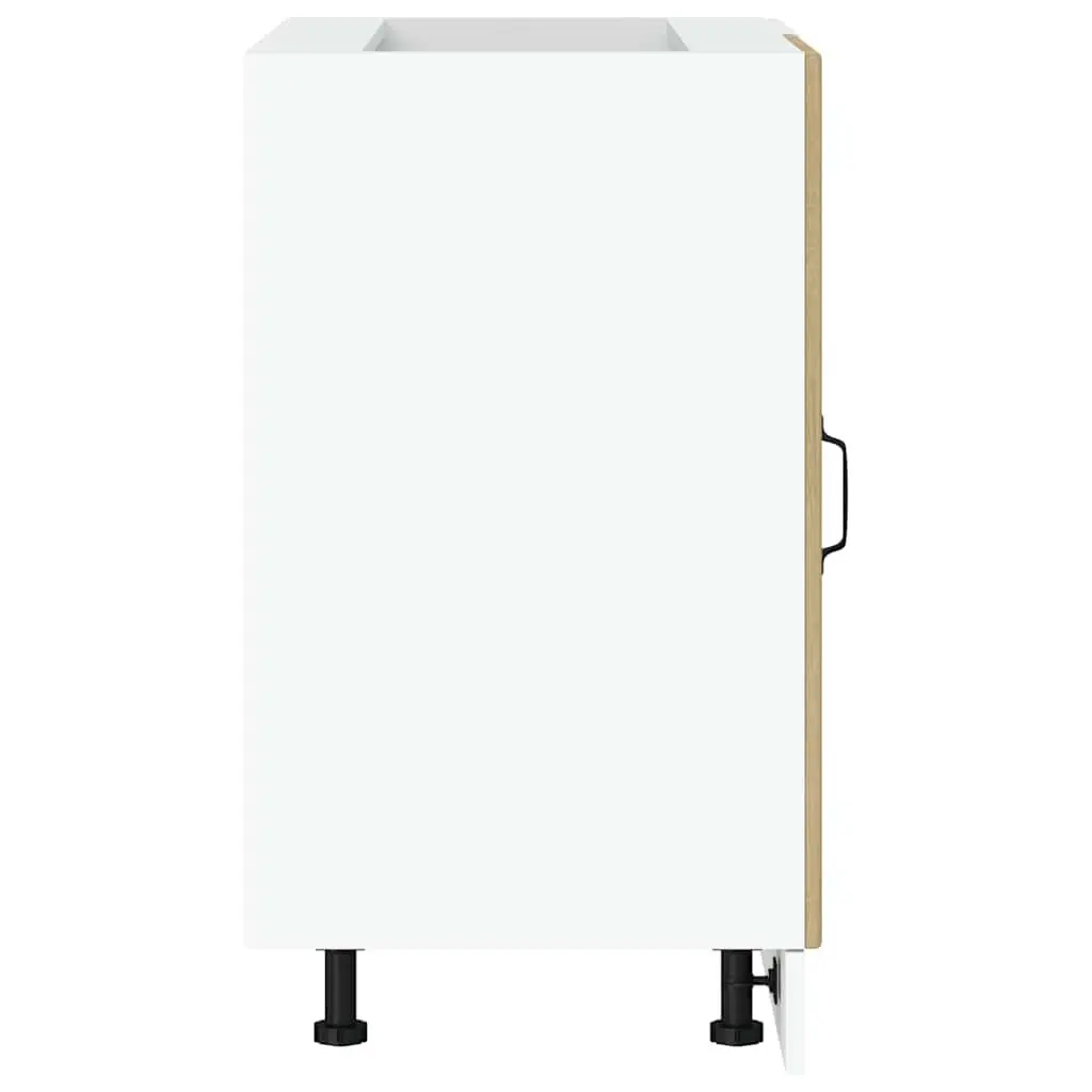 Kitchen Base Cabinet Brown Engineered Wood Storage Cupboard Sink Unit Furniture