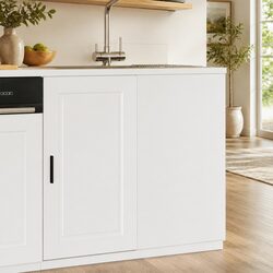 Kitchen Base Cabinet Specifications: White Engineered Wood