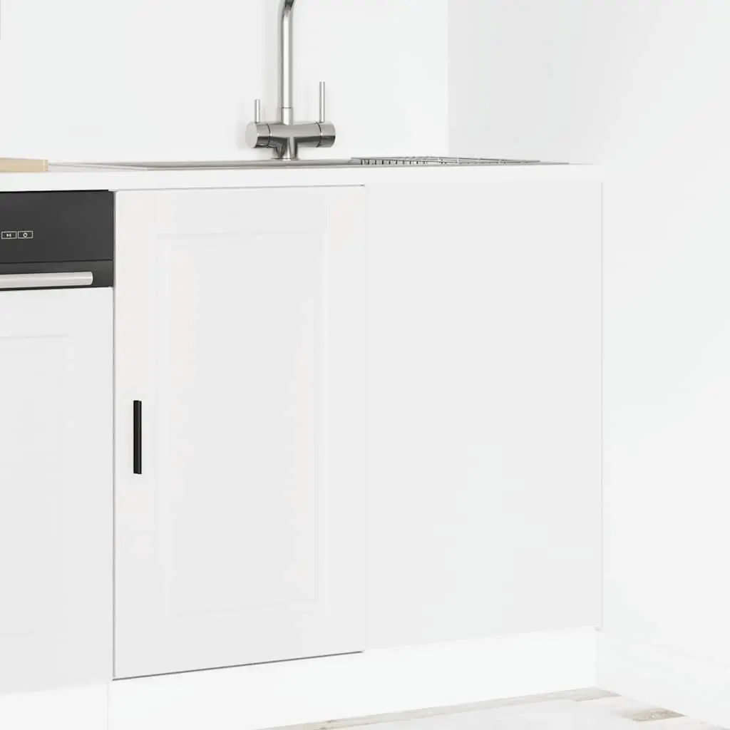 Kitchen Base Cabinet White Engineered Wood Storage Cupboard Furniture Doors