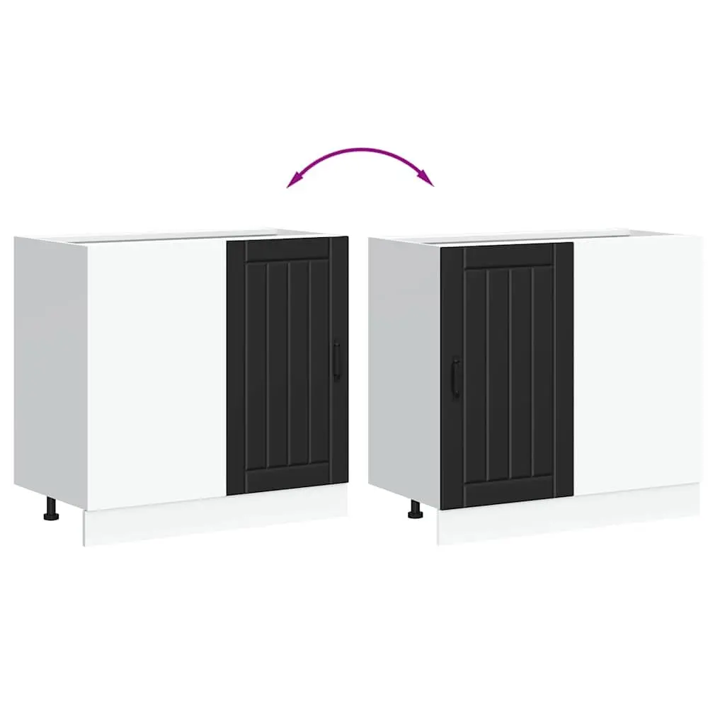 Engineered Wood Black Kitchen Base Cabinet