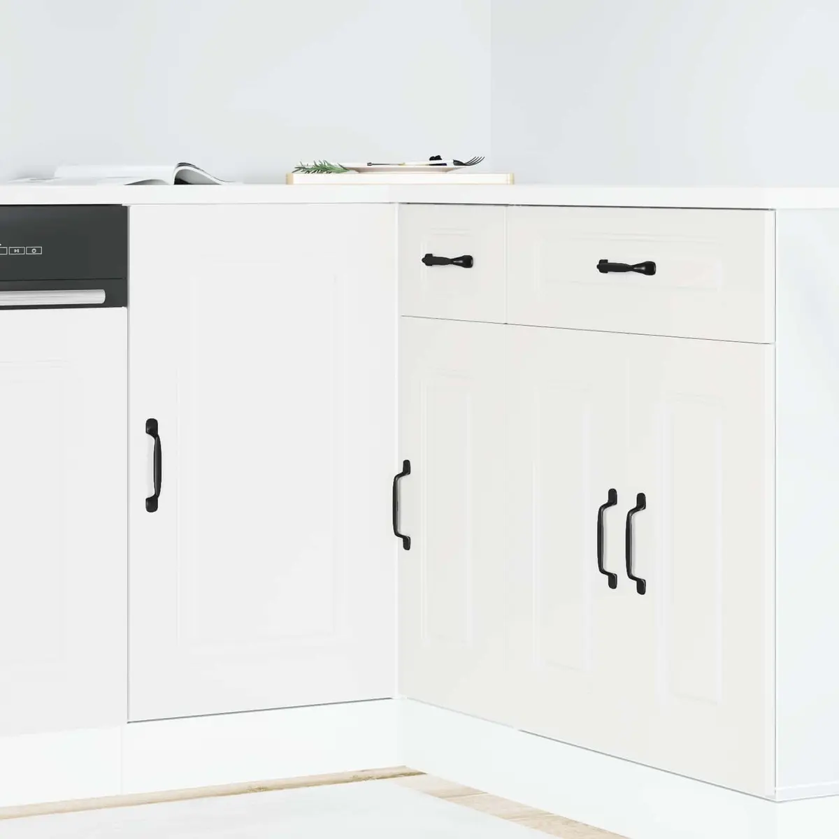 White Engineered Wood Base Cabinet