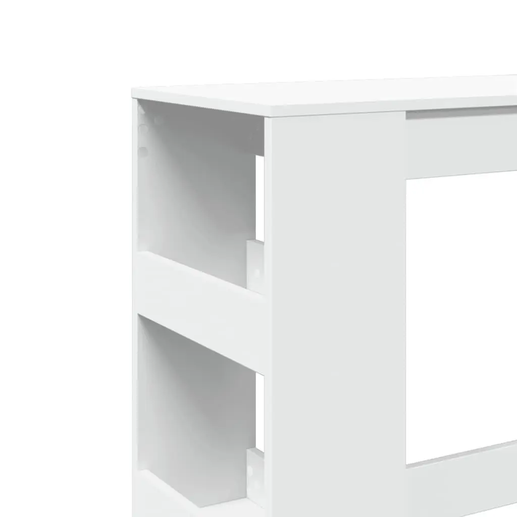 Bar Table with Storage Shelves Kitchen Dining White High Counter Pub Tall