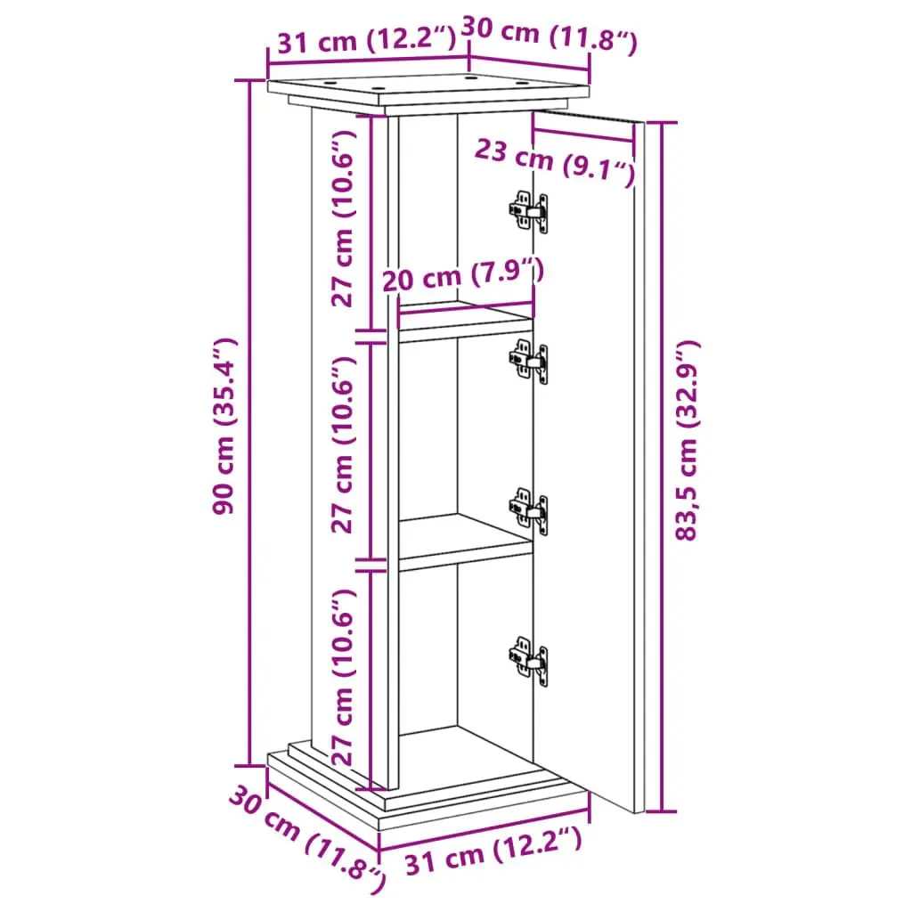 Brown Engineered Wood Display Stand