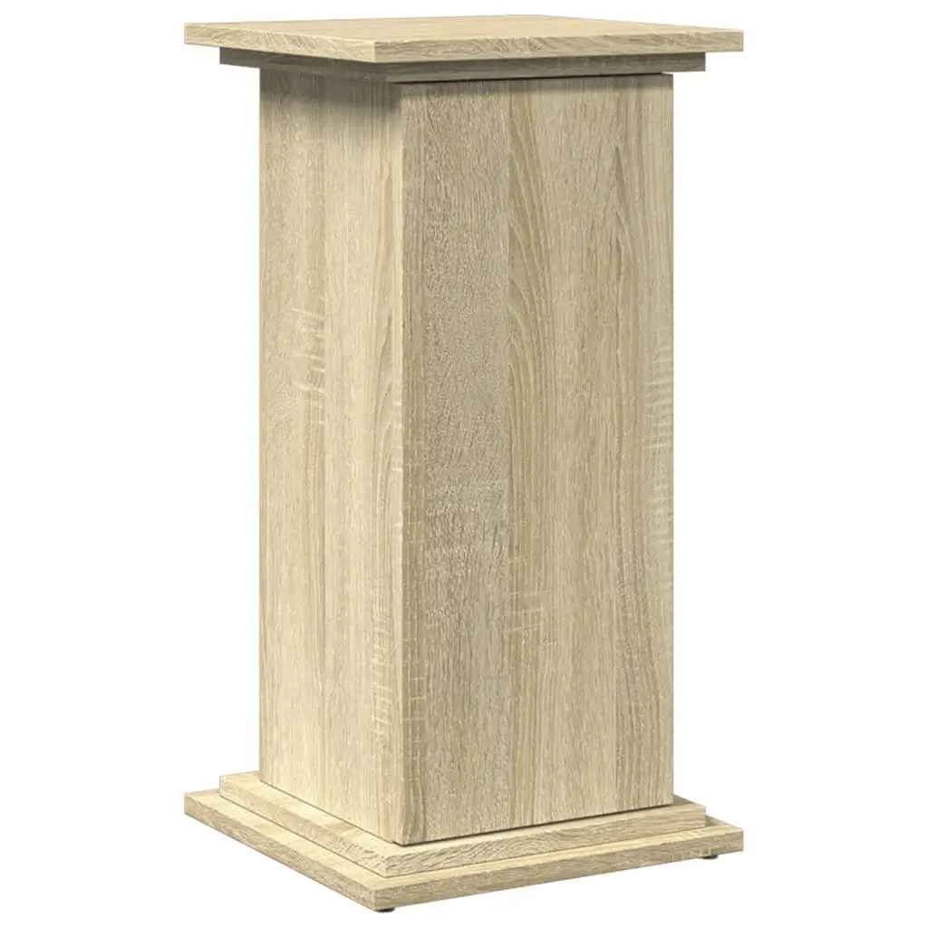 Display Stand with Storage for Home Use Brown Engineered Wood Cabinet Pillar Style