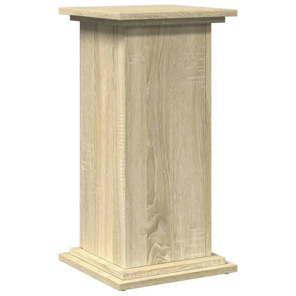 Display Stand with Storage for Home Use Brown Engineered Wood Cabinet Pillar Style
