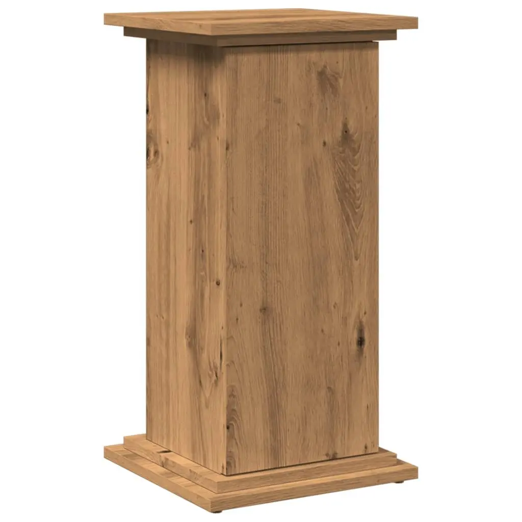 Brown Engineered Wood Two-Tier Display Stand with Cabinet