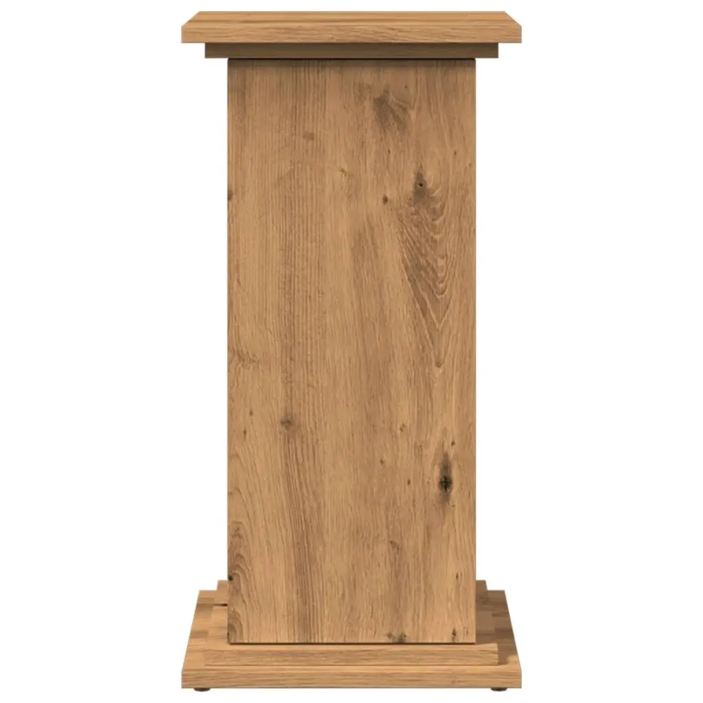 Brown Engineered Wood Two-Tier Display Stand with Cabinet