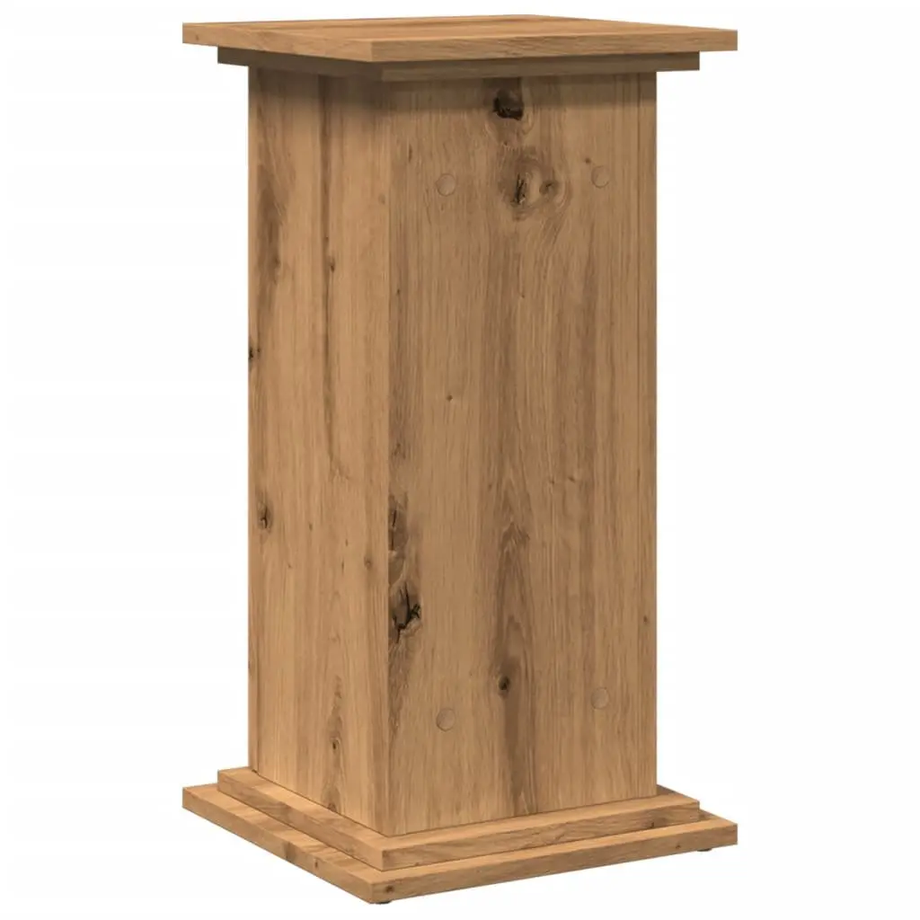 Brown Engineered Wood Two-Tier Display Stand with Cabinet