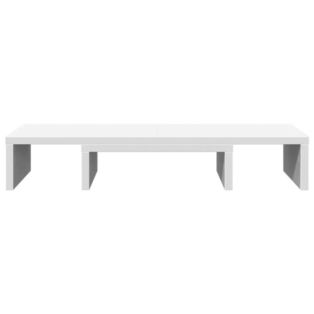 Adjustable White Computer Riser Monitor Stand for Workspace Organisation with Customisable Viewing Angles and Storage Compartments 60x24x10.5cm