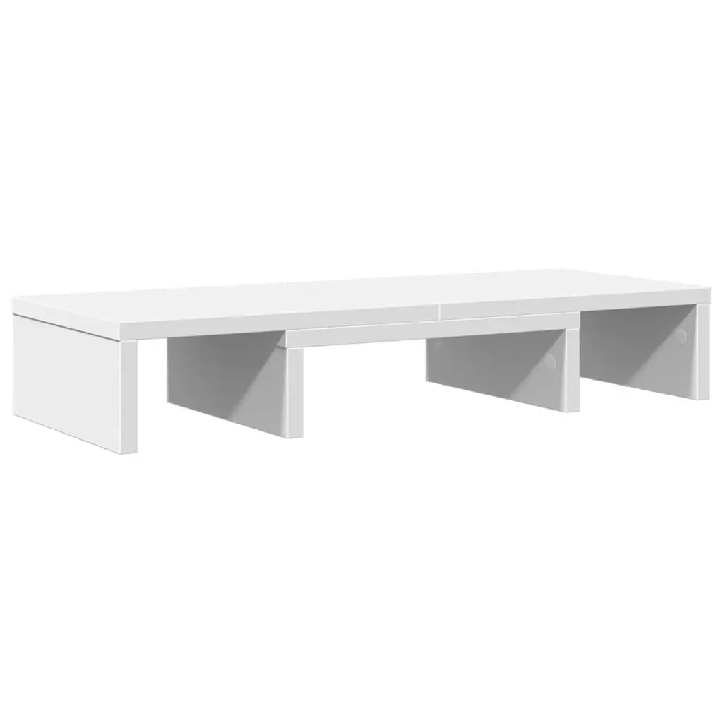 Adjustable White Computer Riser Monitor Stand for Workspace Organisation with Customisable Viewing Angles and Storage Compartments 60x24x10.5cm