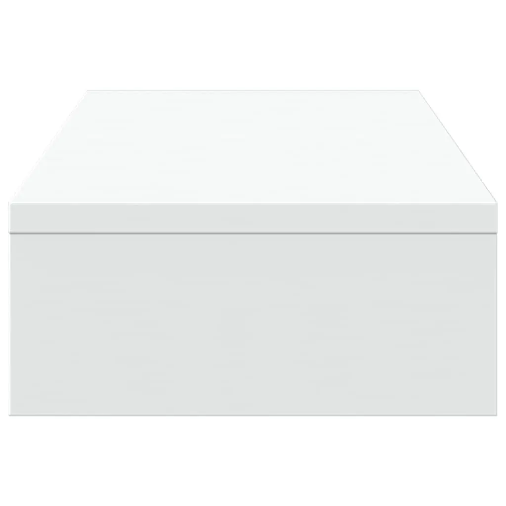 Adjustable White Computer Riser Monitor Stand for Workspace Organisation with Customisable Viewing Angles and Storage Compartments 60x24x10.5cm