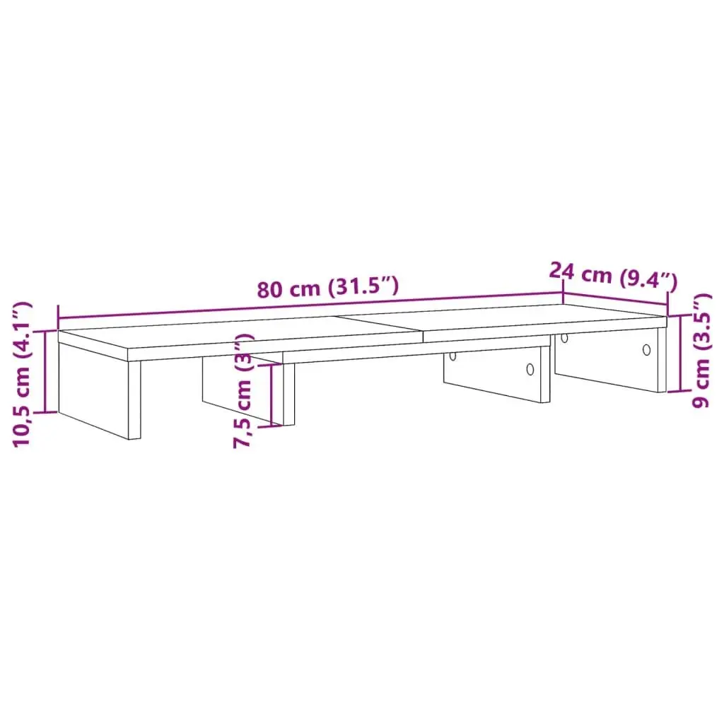 White Adjustable Monitor Stand Riser