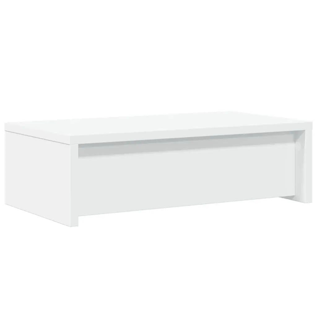 Monitor Stand with Drawers White 50x27x15 cm Engineered Wood Desktop Riser