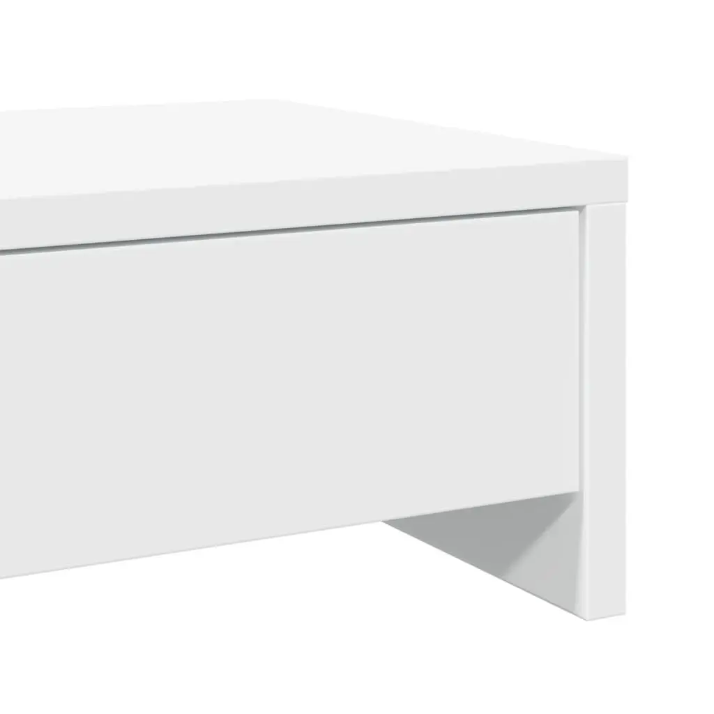 Monitor Stand with Drawers White 50x27x15 cm Engineered Wood Desktop Riser