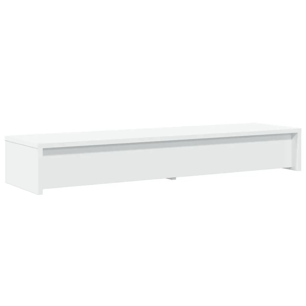 Monitor Stand for Workspace with 2 Drawers White Engineered Wood 100 x 27 x 15 cm