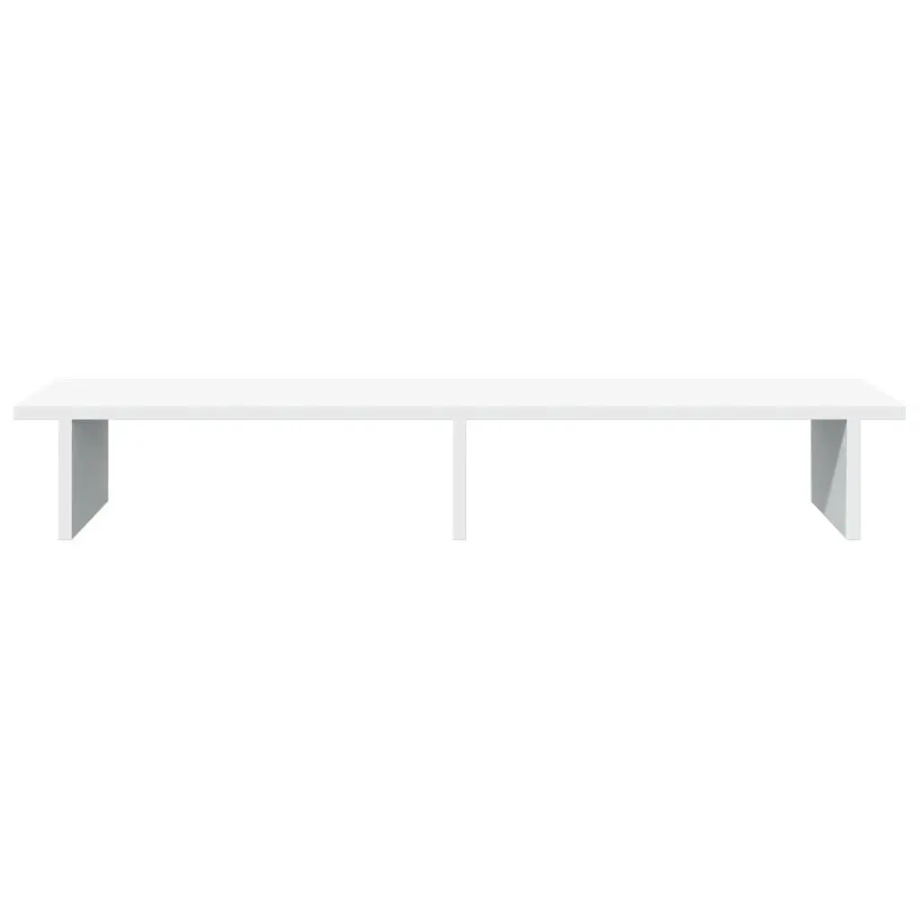 Monitor Stand White Engineered Wood Desk Riser Storage Space Workspace Organizer 100 x 27 x 15 cm