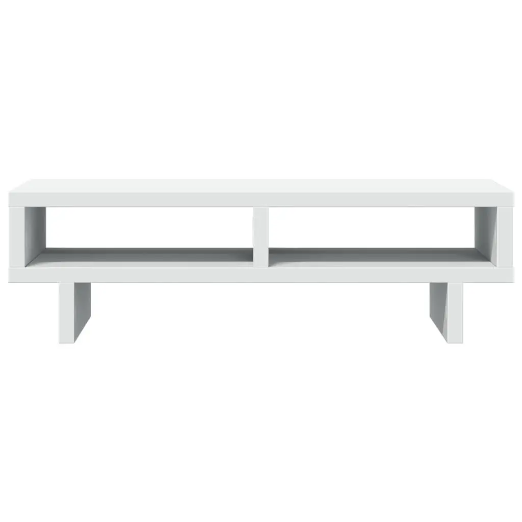Monitor Stand White Engineered Wood Desk Organizer 50 x 27 x 15 cm
