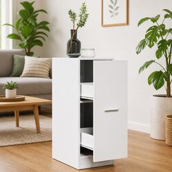White Apothecary Cabinet: 30W x 41D x 77.5H cm Storage Unit