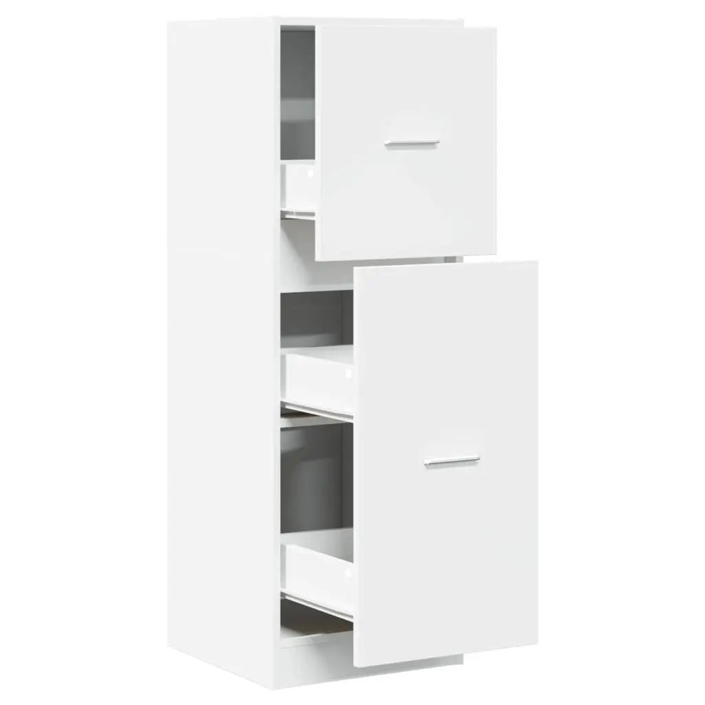 Apothecary Storage Cabinet White 40x41x118cm Engineered Wood Organiser Drawers for Home and Office