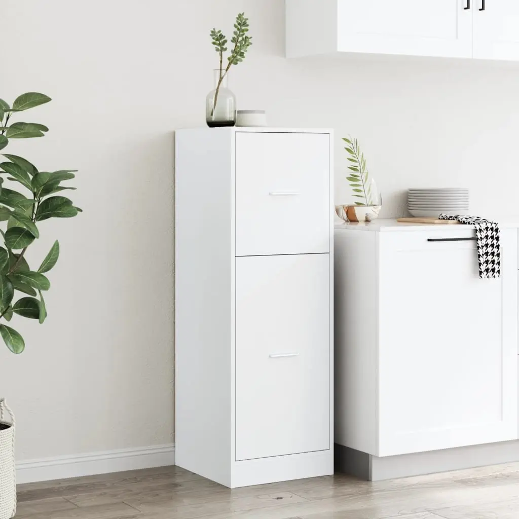 Apothecary Storage Cabinet White 40x41x118cm Engineered Wood Organiser Drawers for Home and Office