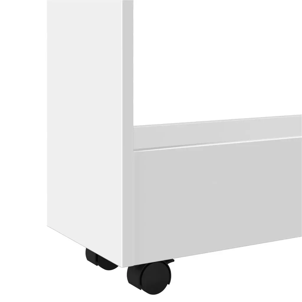 Narrow Storage Trolley 3 Tier White Rolling Cart Kitchen Bathroom Organiser