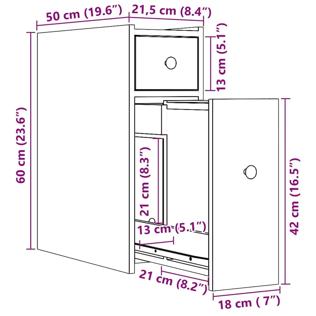 Narrow Bathroom Storage Cabinet on Wheels White Engineered Wood Tall Cupboard