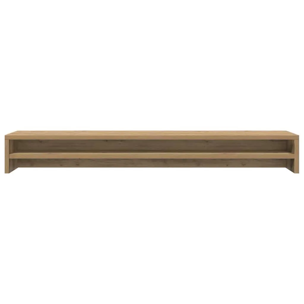 Monitor Stand Riser Engineered Wood Desktop TV Riser with Storage Shelf Oak