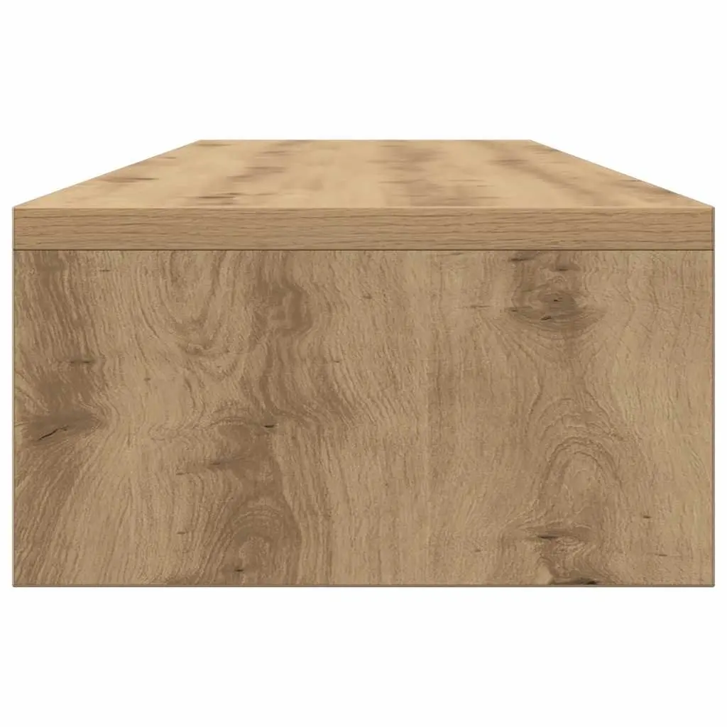 Monitor Stand Riser Engineered Wood Desktop TV Riser with Storage Shelf Oak