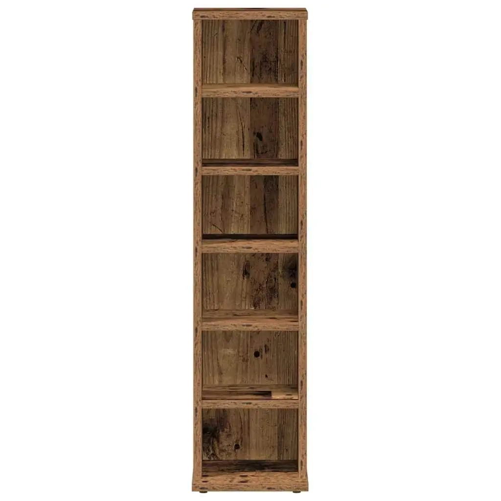 CD Cabinet Media Storage Unit Old Wood Style 21x20x88 cm