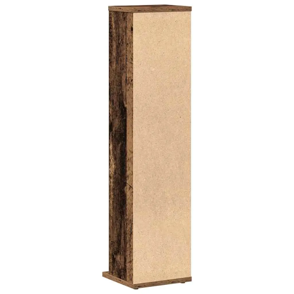 CD Cabinet Media Storage Unit Old Wood Style 21x20x88 cm