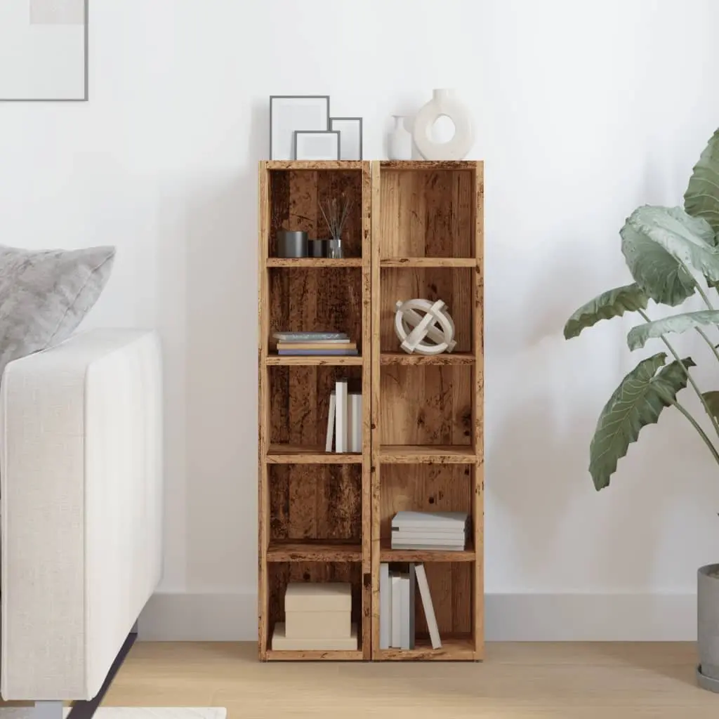 Brown Engineered Wood CD Storage Cabinets 2 Pack