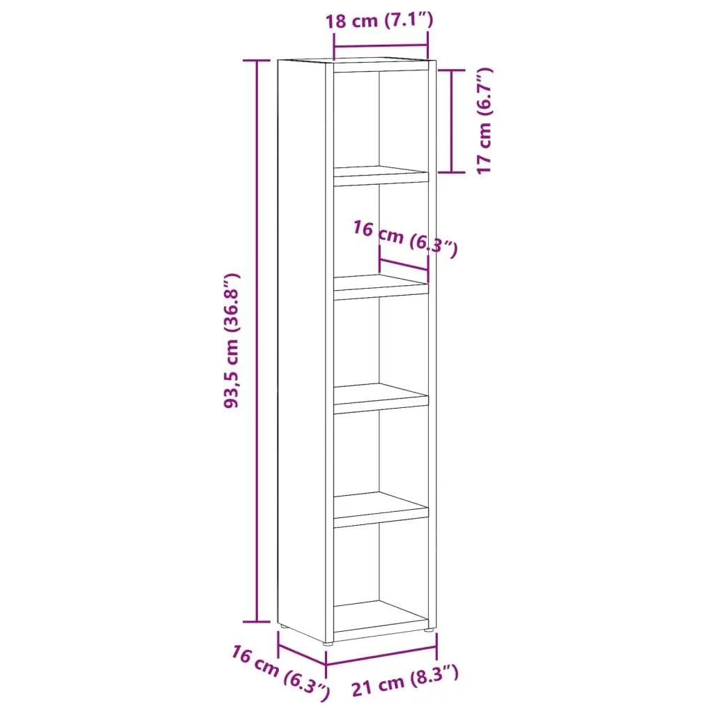 Brown Engineered Wood CD Storage Cabinets 2 Pack