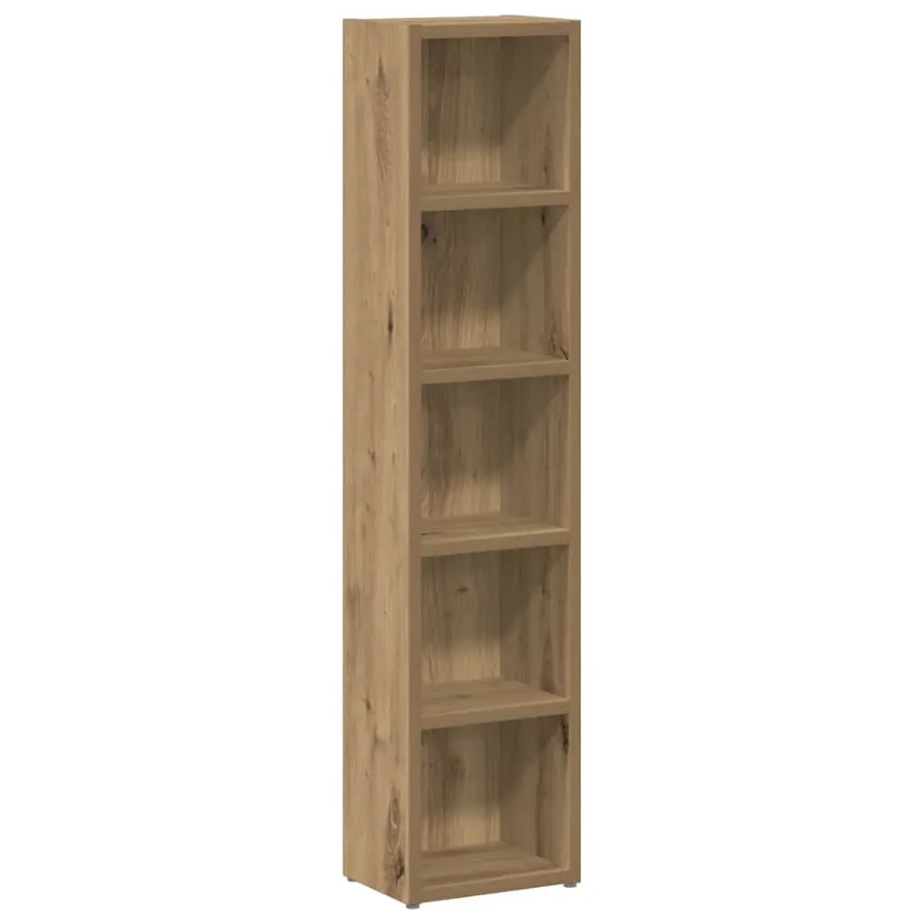 CD Storage Cabinet 5 Compartment Media Rack Engineered Wood Brown Bedroom Set of 2