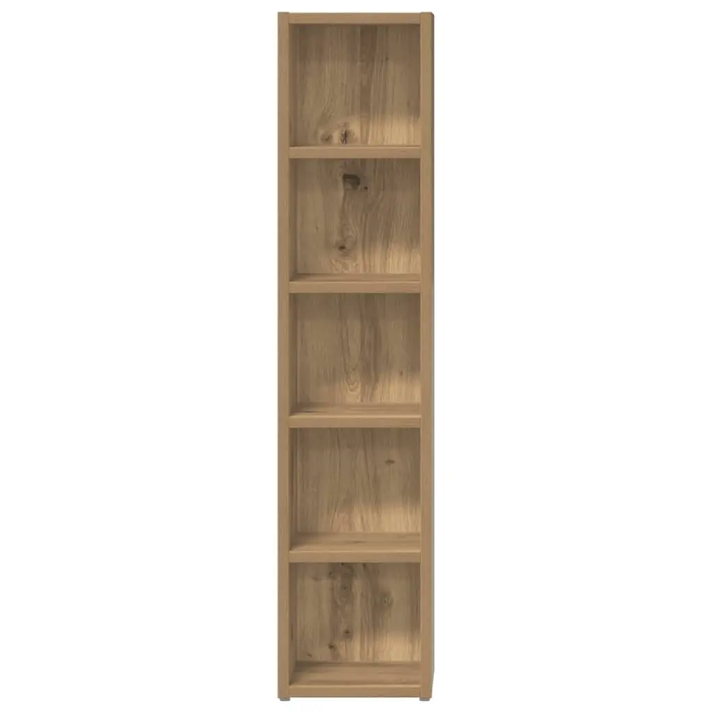 CD Storage Cabinet 5 Compartment Media Rack Engineered Wood Brown Bedroom Set of 2