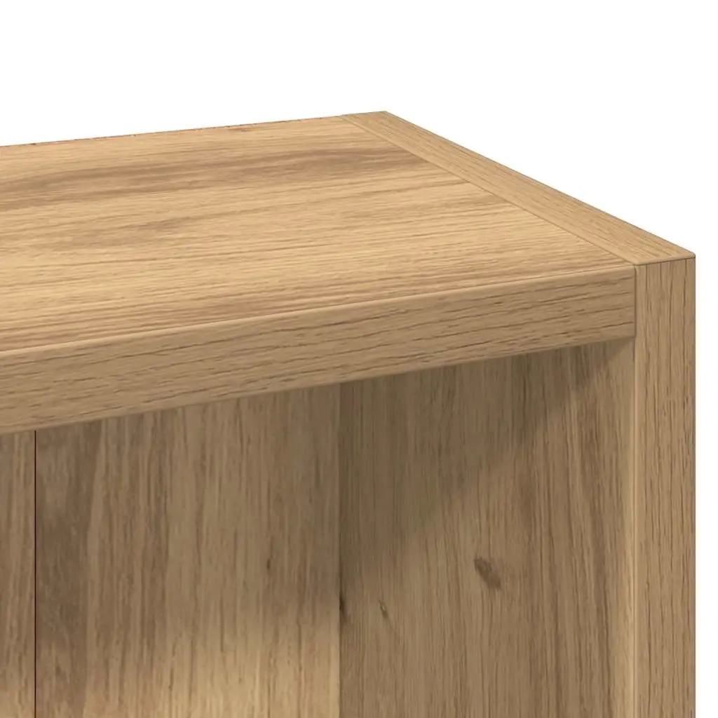 CD Storage Cabinet 5 Compartment Media Rack Engineered Wood Brown Bedroom Set of 2