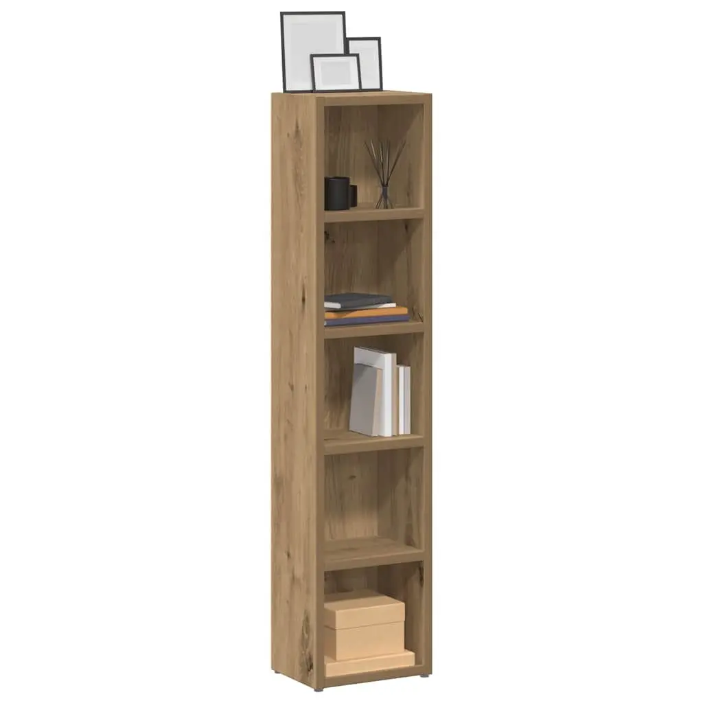 CD Storage Cabinet 5 Compartment Media Rack Engineered Wood Brown Bedroom Set of 2