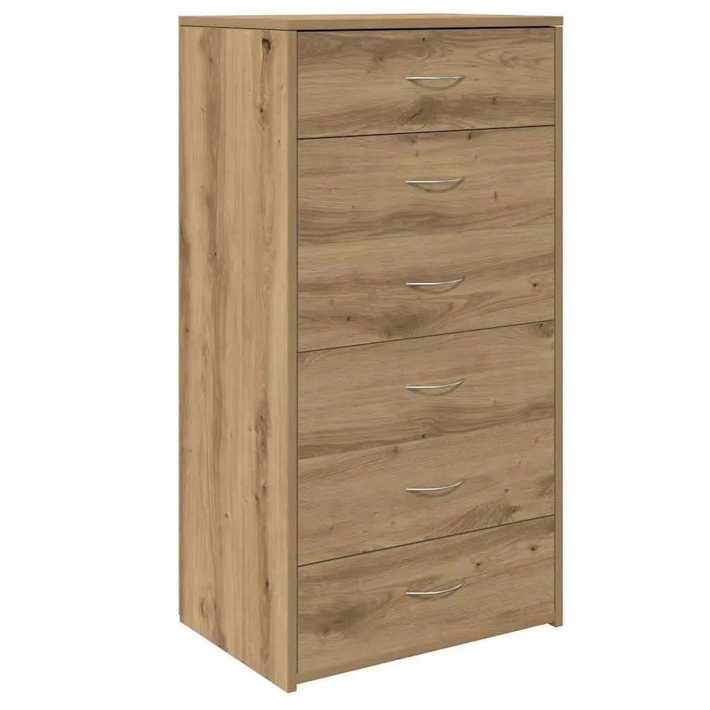 Brown 6-Drawer Sideboard Storage Cabinet