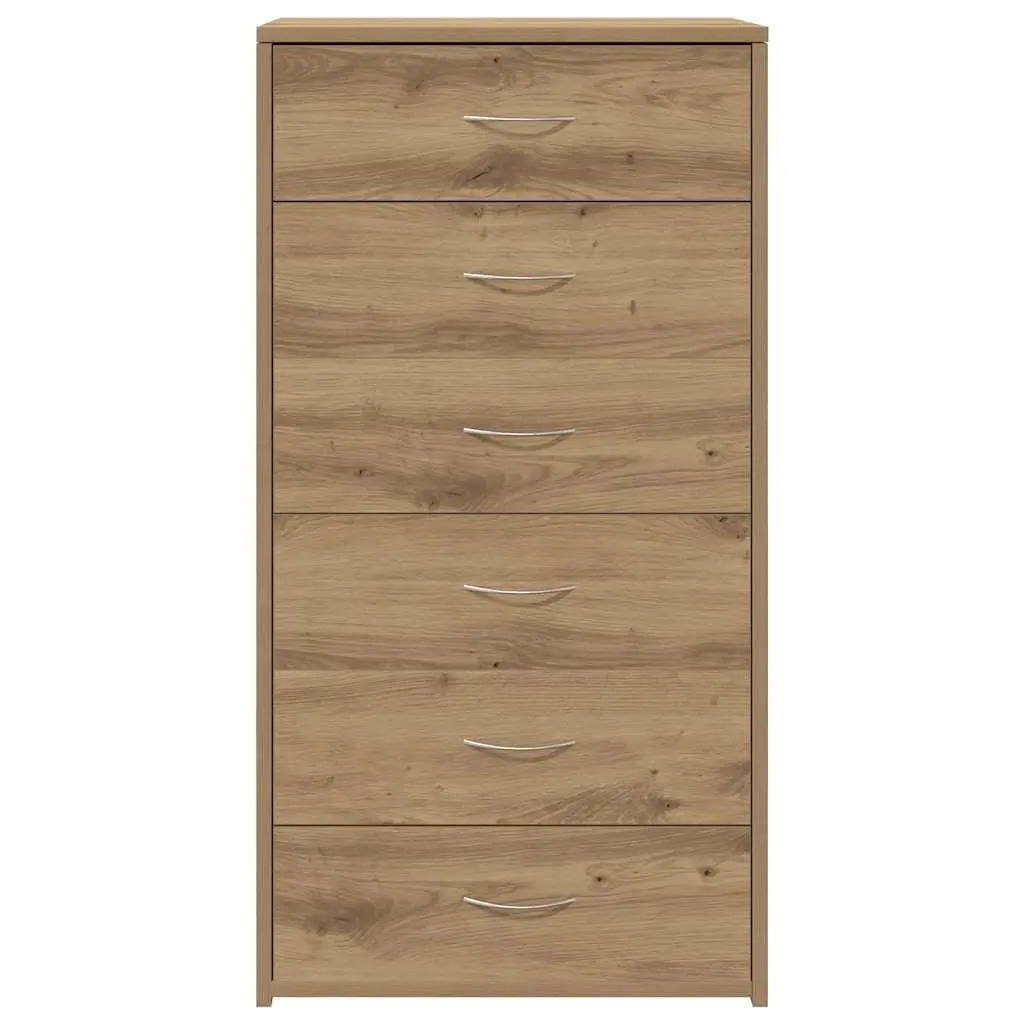 Brown 6-Drawer Sideboard Storage Cabinet