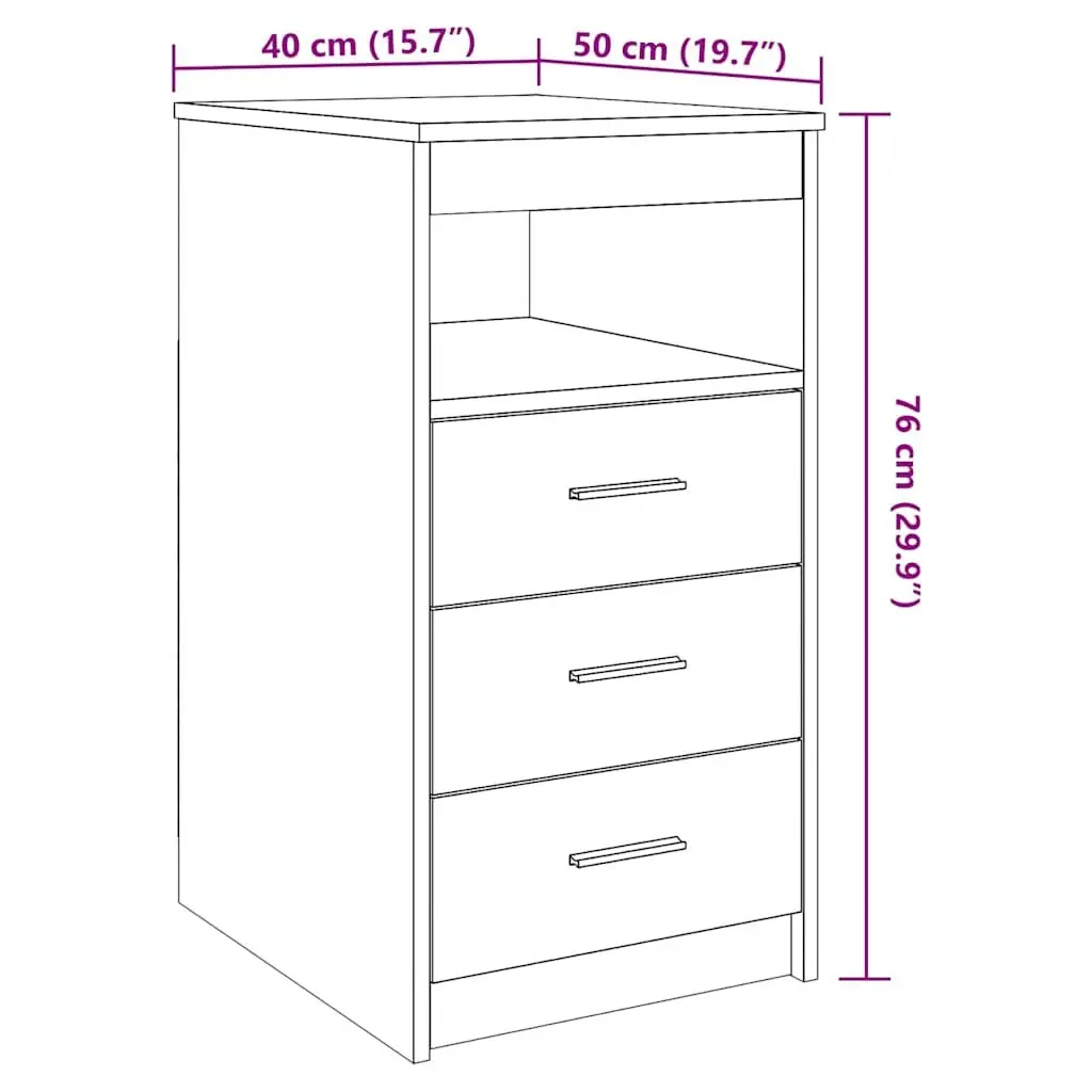 Engineered Wood Storage Cabinet for Home Organising Brown 40x50x76cm