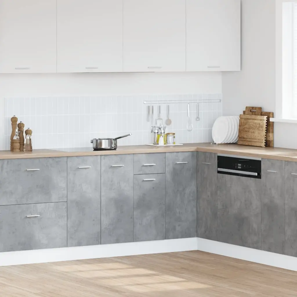 Drawer Bottom Kitchen Cabinet Grey Storage Unit 1 Drawer 2 Compartments