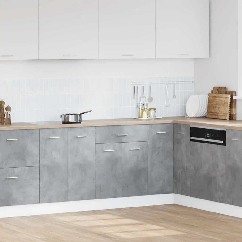 Kitchen Storage Unit Engineered Wood Grey 60x46x81.5cm Drawer Cabinet